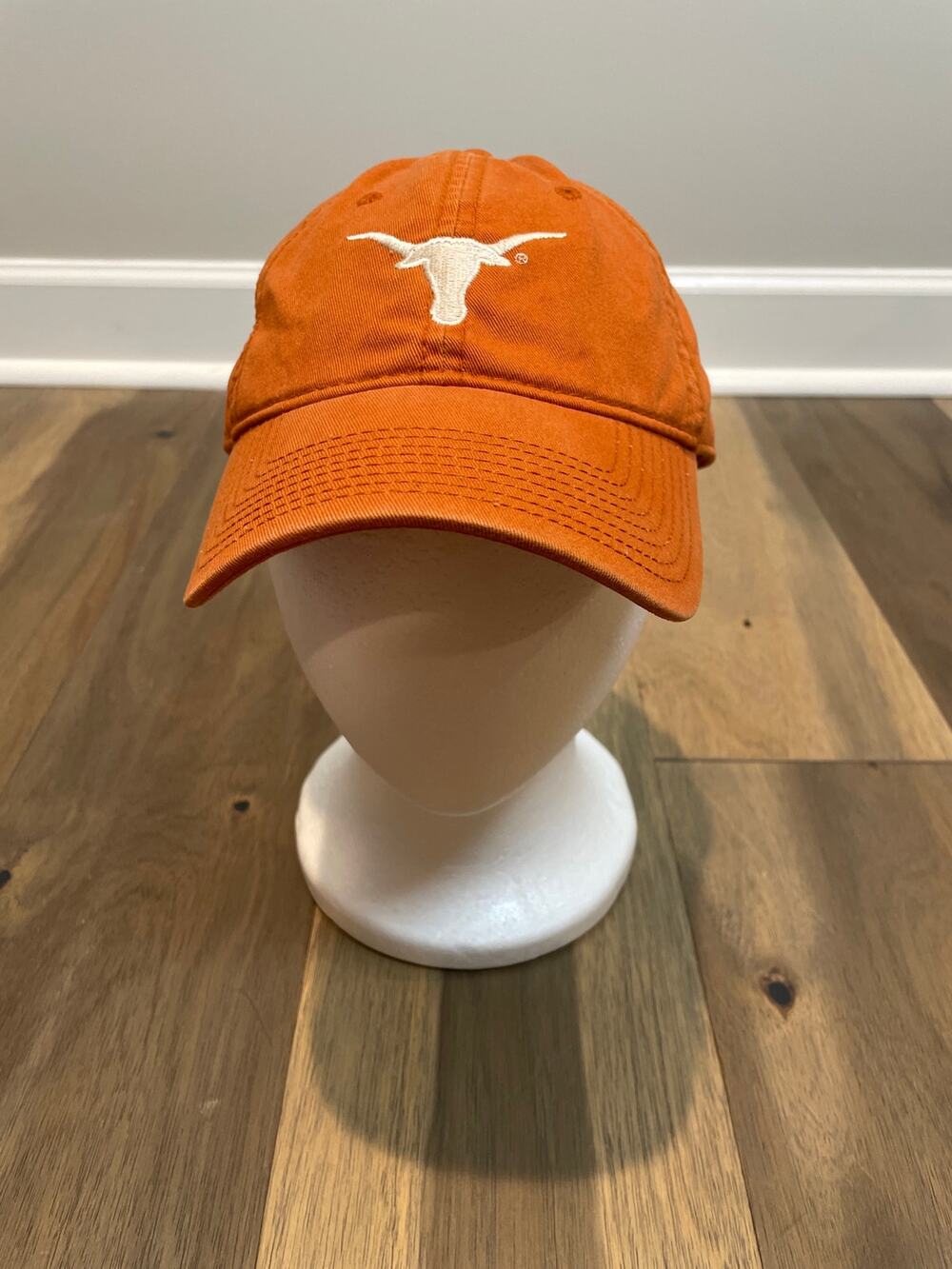 Outhouse Designs Texas Longhorn Baseball Cap Orange White Embroidered Logo